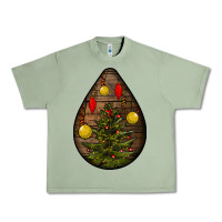 Oil Green christmas  teardrop Urban Heavy Tee - BundleAndBundleShop