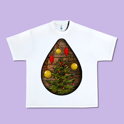 Christmas  Teardrop Urban Heavy Tee Designed By Bundleandbundleshop
