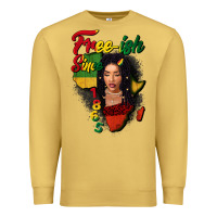 Antique Gold Free-ish since 1865 black woman Premium Sweatshirt - FaDigitalArtStudio