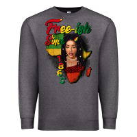 Charcoal Heather Free-ish since 1865 black woman Premium Sweatshirt - FaDigitalArtStudio