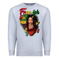 Heather Grey Free-ish since 1865 black woman Premium Sweatshirt - FaDigitalArtStudio