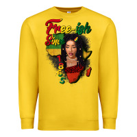 Lemon Free-ish since 1865 black woman Premium Sweatshirt - FaDigitalArtStudio