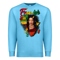 Ocean Blue Free-ish since 1865 black woman Premium Sweatshirt - FaDigitalArtStudio
