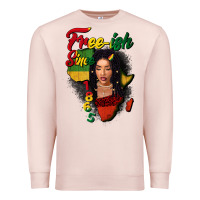 Pale Pink Free-ish since 1865 black woman Premium Sweatshirt - FaDigitalArtStudio