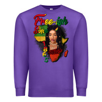 Purple Free-ish since 1865 black woman Premium Sweatshirt - FaDigitalArtStudio