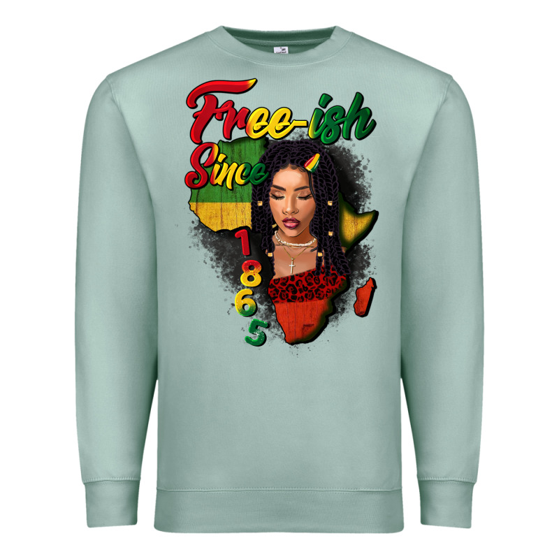 Free-ish Since 1865 Black Woman Premium Sweatshirt by FaDigitalArtStudio | Teevron