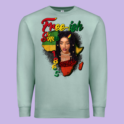Free-ish Since 1865 Black Woman Premium Sweatshirt Designed By Fadigitalartstudio