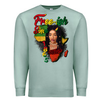 Seafoam Free-ish since 1865 black woman Premium Sweatshirt - FaDigitalArtStudio