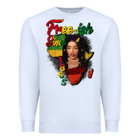 White Free-ish since 1865 black woman Premium Sweatshirt - FaDigitalArtStudio