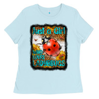 Baby Blue Western Just A Girl Who Loves Ladybug Ladies Tee - LillyAllenDesigns