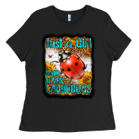 Black Western Just A Girl Who Loves Ladybug Ladies Tee - LillyAllenDesigns