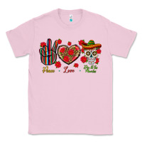 Bubblegum Pink Peace Love Dia De Los Muertos Classic Tee - BundleAndBundleShop