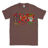Chestnut Peace Love Dia De Los Muertos Classic Tee - BundleAndBundleShop