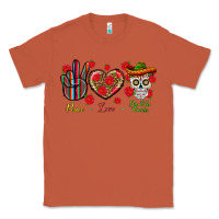 Copper Peace Love Dia De Los Muertos Classic Tee - BundleAndBundleShop