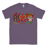 Lavender Peace Love Dia De Los Muertos Classic Tee - BundleAndBundleShop