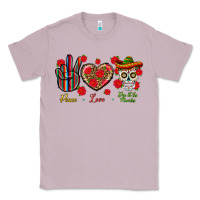 Lilac Peace Love Dia De Los Muertos Classic Tee - BundleAndBundleShop