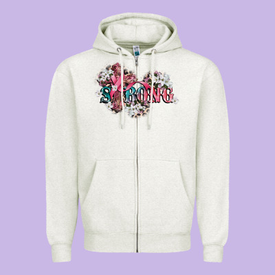 Strong Cancer Awareness 12 Inches 300 Dpi Zipper Hoodie Designed By Cowgirlartshop