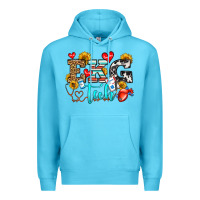 Ocean Blue ekg tech Premium Hoodie - OliviaCreatesArt
