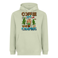 Matcha Coffee And Camping Frappe Heavyweight Hoodie - FaDigitalArtStudio