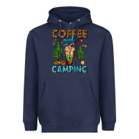 Navy Coffee And Camping Frappe Heavyweight Hoodie - FaDigitalArtStudio