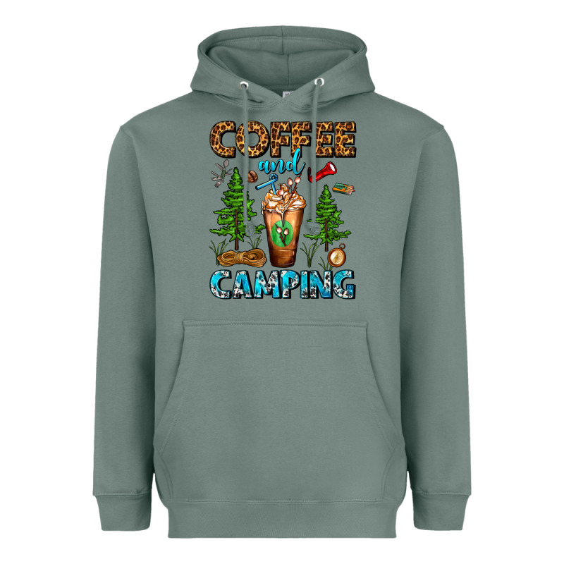 Coffee And Camping Frappe Heavyweight Hoodie by FaDigitalArtStudio | Teevron