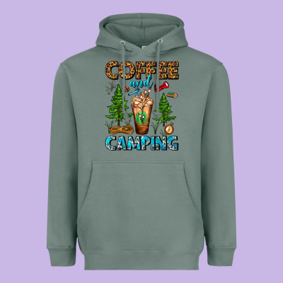 Coffee And Camping Frappe Heavyweight Hoodie Designed By Fadigitalartstudio