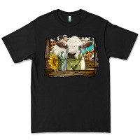 Black charolais heifer with western background Premium Tee - LillyAllenDesigns