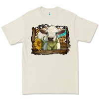 Bone charolais heifer with western background Premium Tee - LillyAllenDesigns