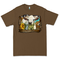 Cacao charolais heifer with western background Premium Tee - LillyAllenDesigns