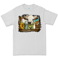 Charolais Heifer With Western Background Premium Tee | Teevron