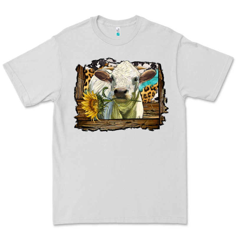 Charolais Heifer With Western Background Premium Tee by LillyAllenDesigns | Teevron