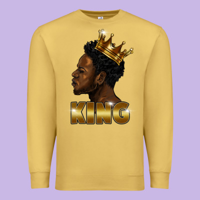 Black King Premium Sweatshirt Designed By Fadigitalartstudio