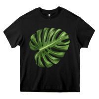 Black Monstera Leaf Heavy Core Tee - LillyAllenDesigns