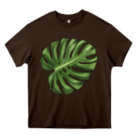 Chocolate Brown Monstera Leaf Heavy Core Tee - LillyAllenDesigns