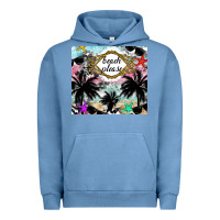 Pigment Pebble Blue Beach Please Urban Hoodie - CowhideDigitalArt