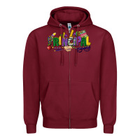 Burgundy principal mardi gras cowgirl Zipper Hoodie - CowGirlArtShop