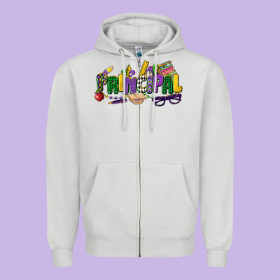 Principal Mardi Gras Cowgirl Zipper Hoodie Designed By Cowgirlartshop