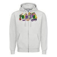 Dove Grey principal mardi gras cowgirl Zipper Hoodie - CowGirlArtShop