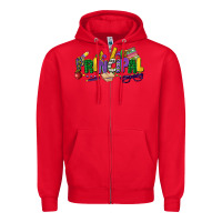 Red principal mardi gras cowgirl Zipper Hoodie - CowGirlArtShop