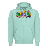 Seafoam principal mardi gras cowgirl Zipper Hoodie - CowGirlArtShop