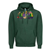 Sports Green principal mardi gras cowgirl Zipper Hoodie - CowGirlArtShop