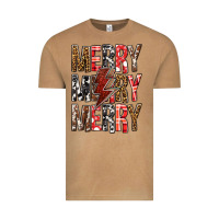 Vintage Camel Merry Merry Merry Christmas Lightning Bolt Vintage Tee - BundleAndBundleShop
