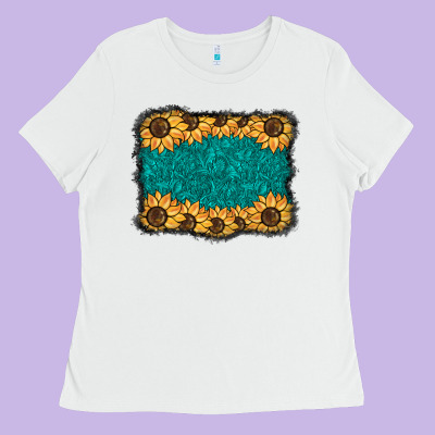 Sunflower Background Ladies Tee Designed By Barkaloodesign