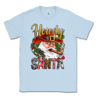 Dusty Blue Howdy Santa Classic Tee - BundleAndBundleShop