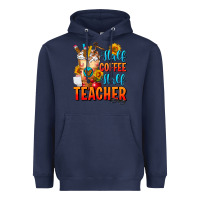 Navy Half Coffee Half Teacher Heavyweight Hoodie - FaDigitalArtStudio