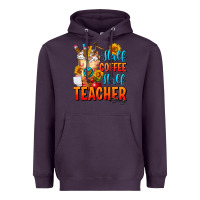 Plum Half Coffee Half Teacher Heavyweight Hoodie - FaDigitalArtStudio
