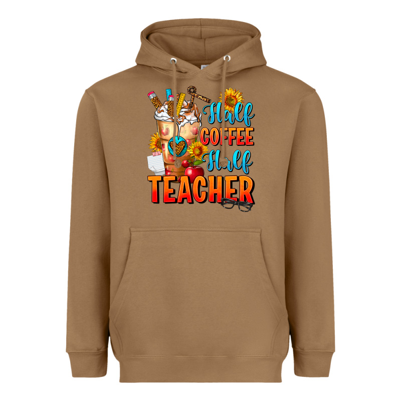 Half Coffee Half Teacher Heavyweight Hoodie by FaDigitalArtStudio | Teevron