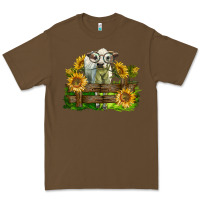 Cacao charolais heifer with sunflowers Premium Tee - LillyAllenDesigns