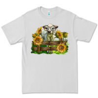 Dove Grey charolais heifer with sunflowers Premium Tee - LillyAllenDesigns