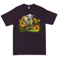 Plum charolais heifer with sunflowers Premium Tee - LillyAllenDesigns